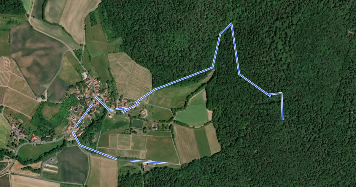 Маршрут Rundweg Oberschwarzach O3 на спутниковом снимке