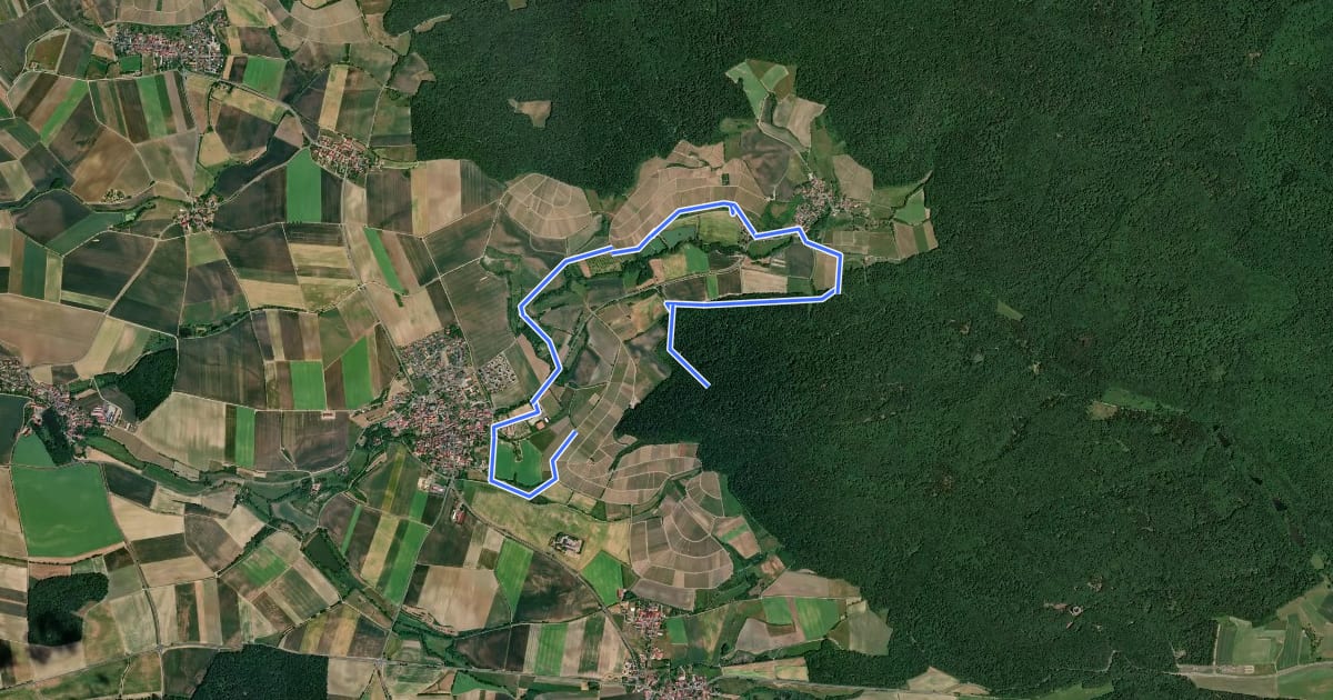 Маршрут Rundweg Oberschwarzach O4 на спутниковом снимке