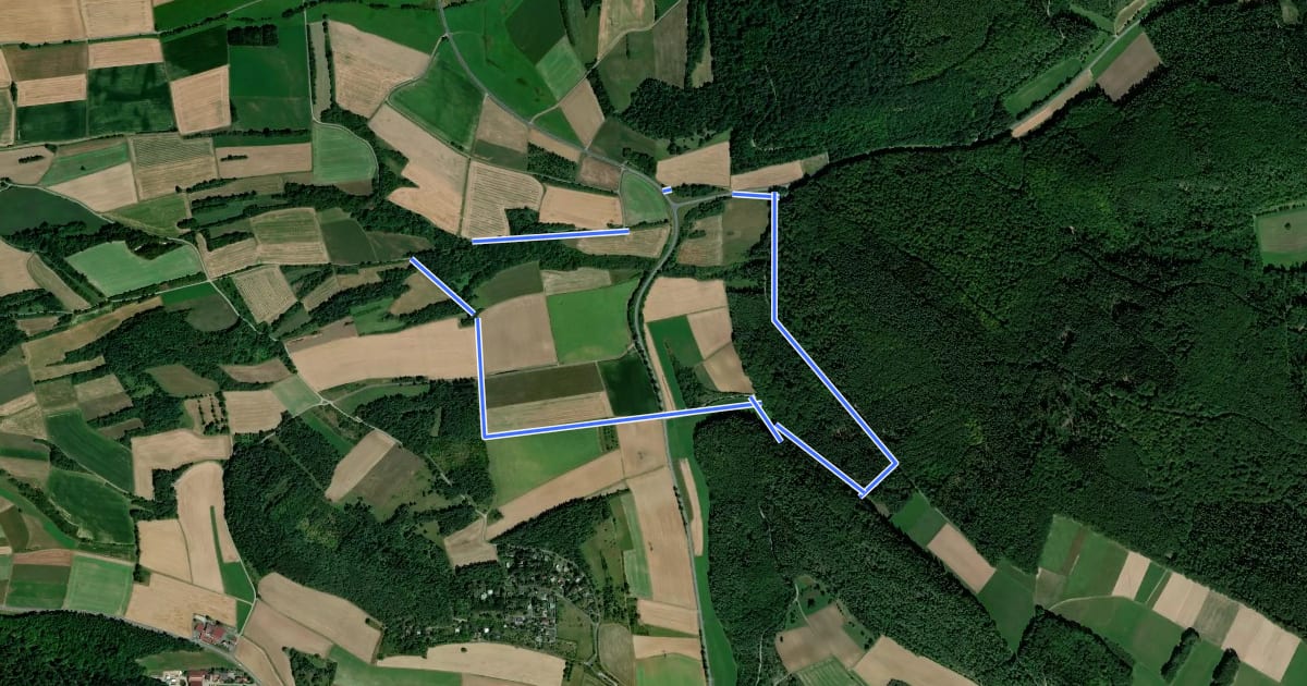 Маршрут Rundweg Oberwaldbehrungen 2 на спутниковом снимке