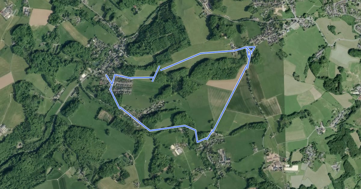 Маршрут [△] Rundweg offenes Dreieck Wanderparkplatz Asselborner Mühle на спутниковом снимке