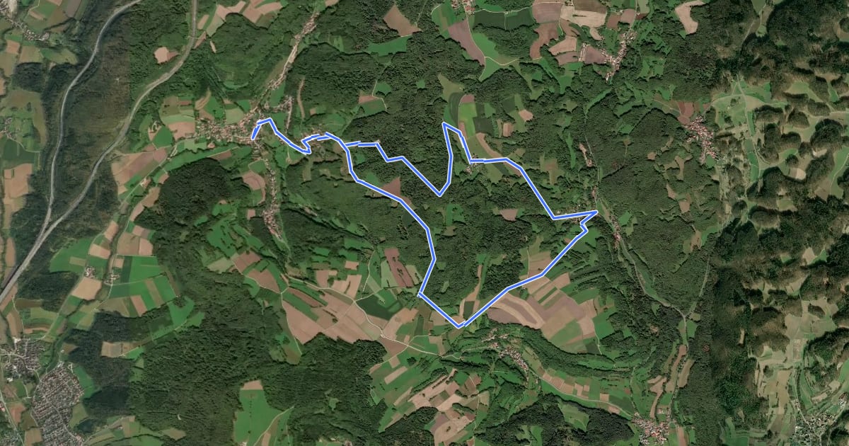 Маршрут Rundweg Osternohe – Algersdorf на спутниковом снимке