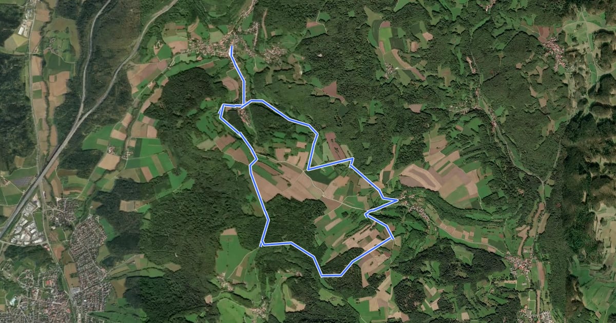 Маршрут Rundweg Osternohe – Morsbrunn на спутниковом снимке