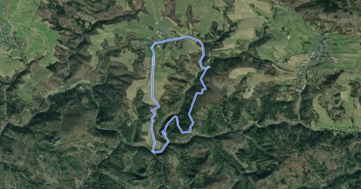 Маршрут Rundweg Ottendorf-Kirnitzschtal (Gelber Punkt) на спутниковом снимке