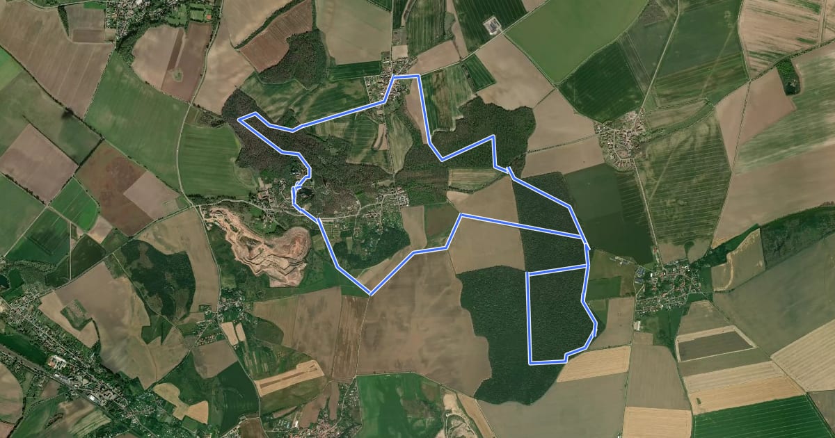Маршрут Rundweg Petersberg на спутниковом снимке