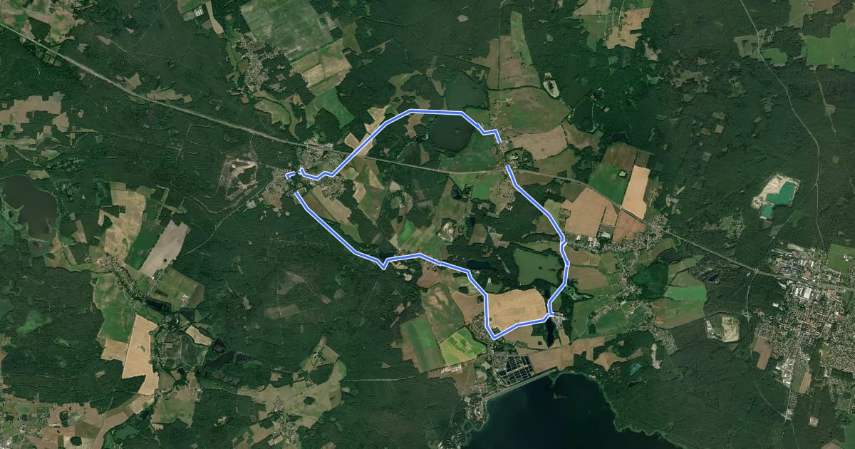 Маршрут Rundweg Petershainer Teiche на спутниковом снимке