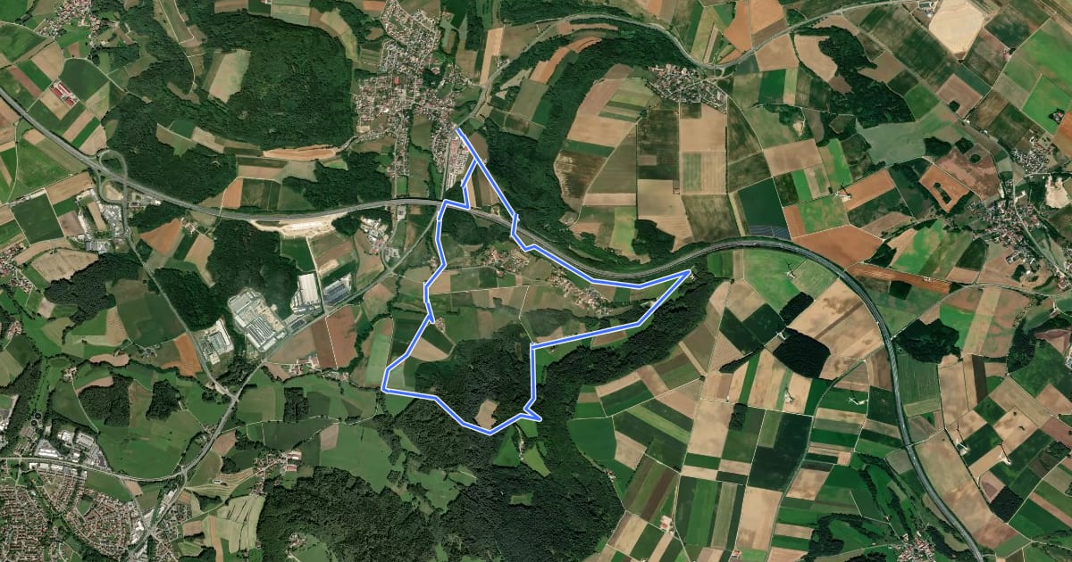Маршрут Rundweg Pilsach – Bodenhof на спутниковом снимке