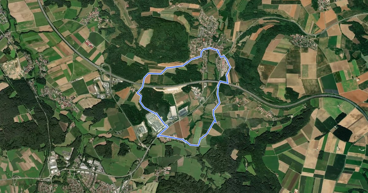 Маршрут Rundweg Pilsach – Bodenmühle на спутниковом снимке