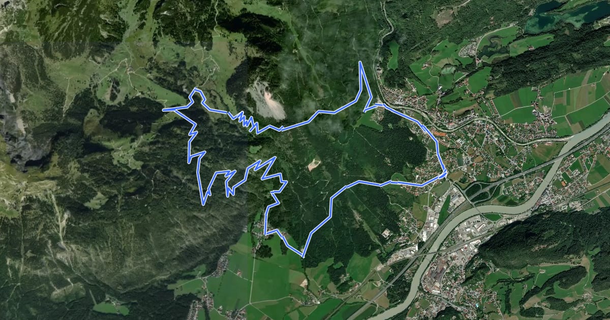 Маршрут Rundweg Pletzachalm на спутниковом снимке