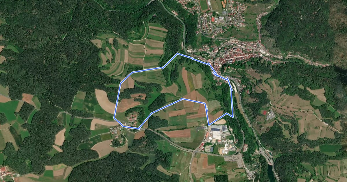 Маршрут Rundweg Pottenstein-Siegmannsbrunn на спутниковом снимке