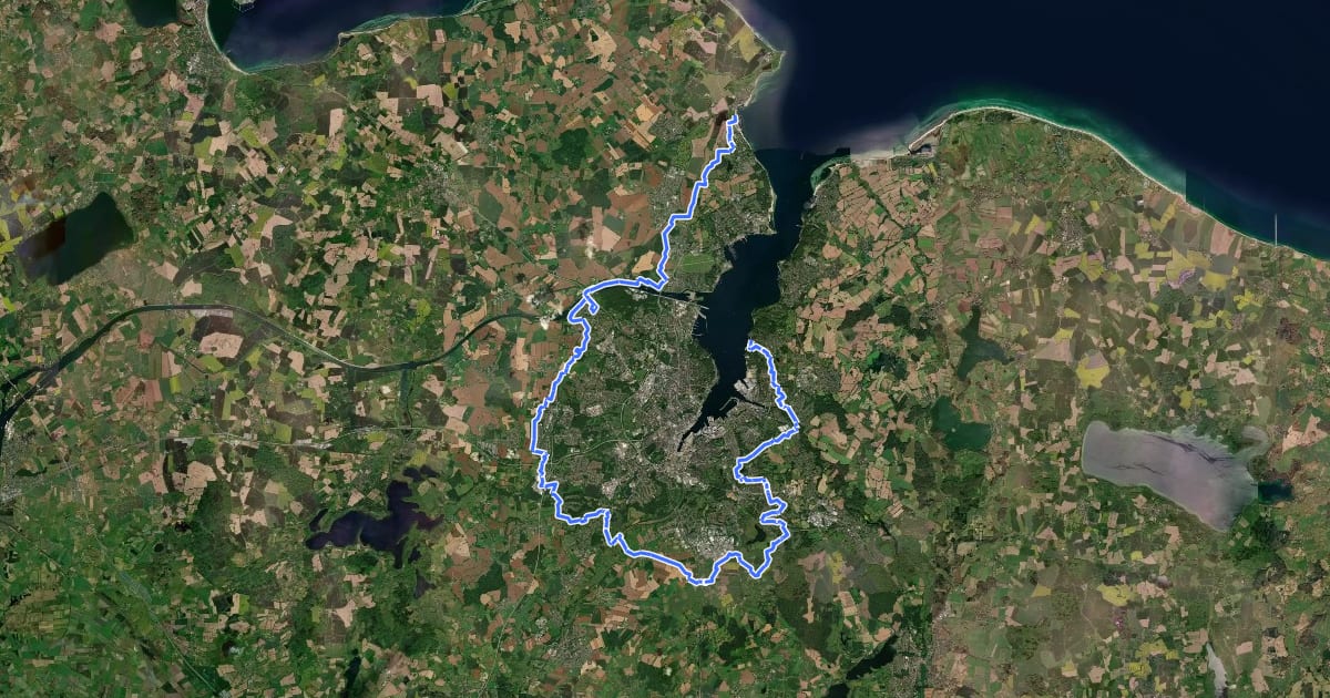 Маршрут Rundweg R1 Stadtrandwanderweg на спутниковом снимке