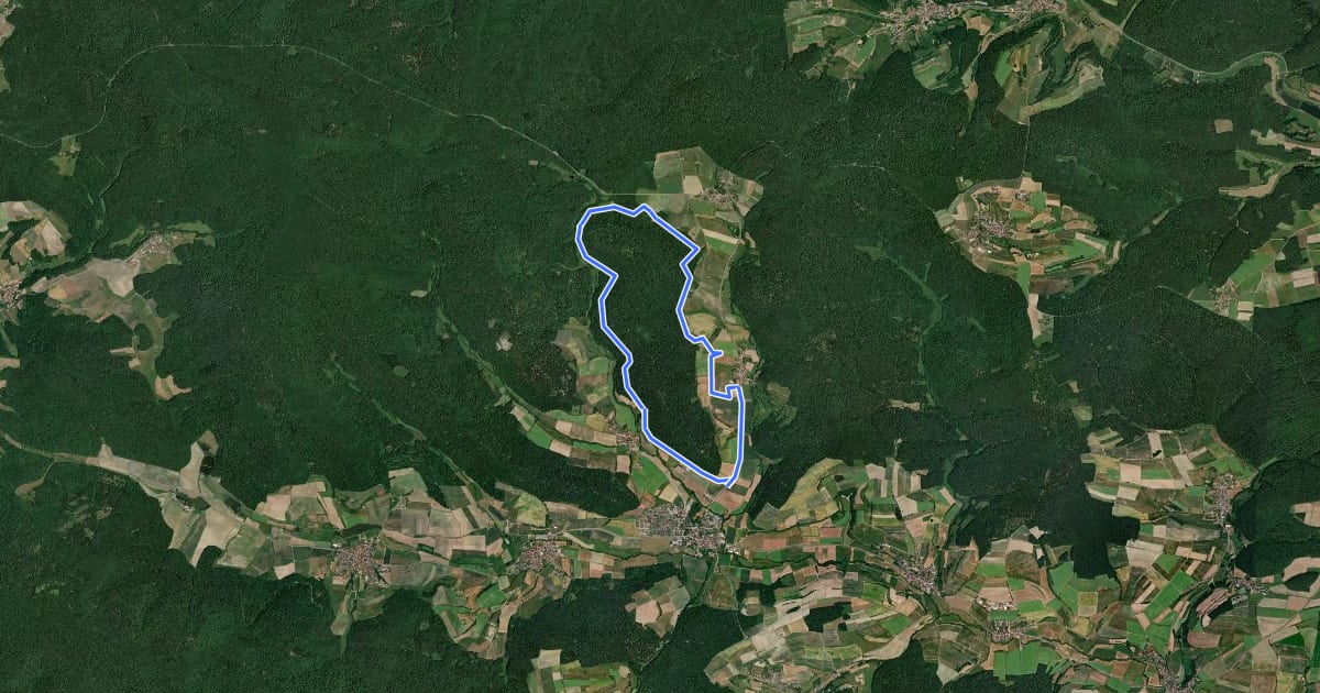 Маршрут Rundweg Rauhenebrach R 1 на спутниковом снимке