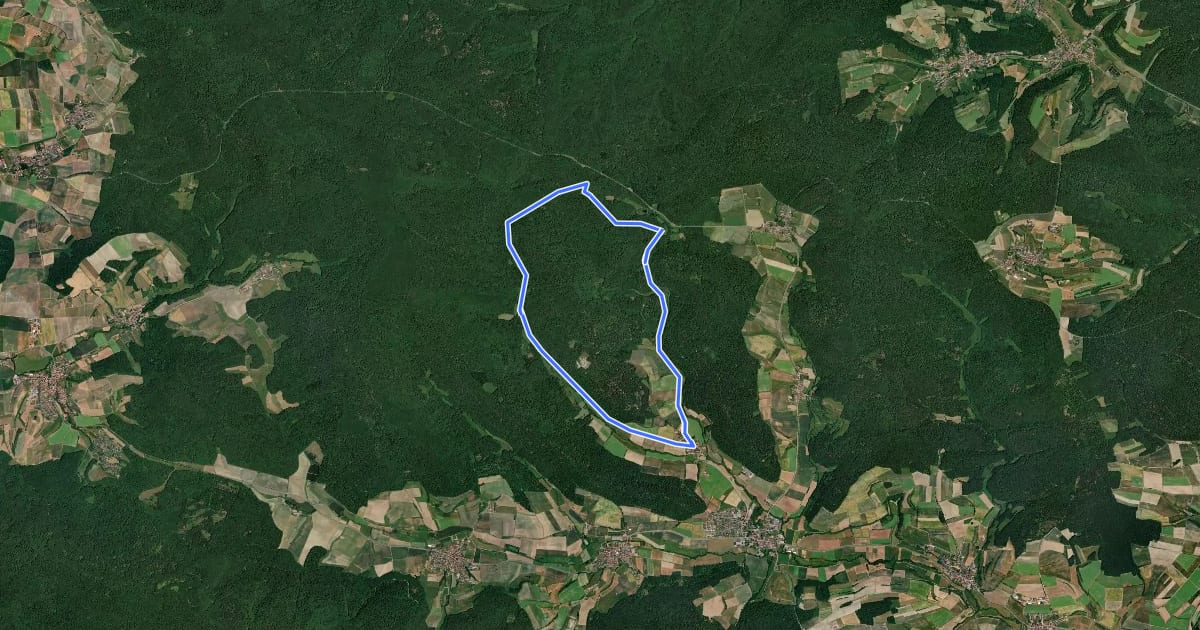 Маршрут Rundweg Rauhenebrach R 10 на спутниковом снимке