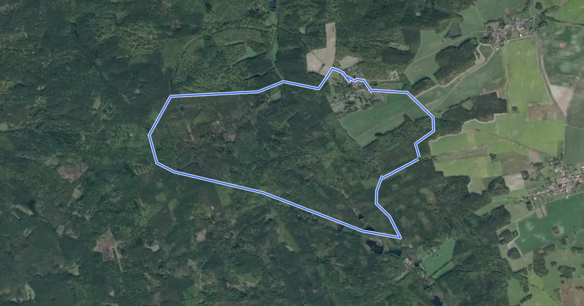 Маршрут Rundweg Reudnitz-Jägereiche-Lausa-Reudnitz на спутниковом снимке