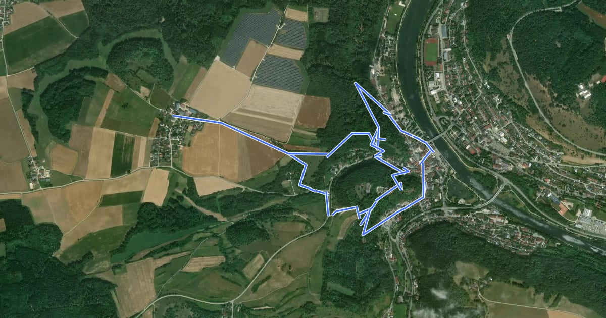 Маршрут Rundweg Riedenburg 1 на спутниковом снимке