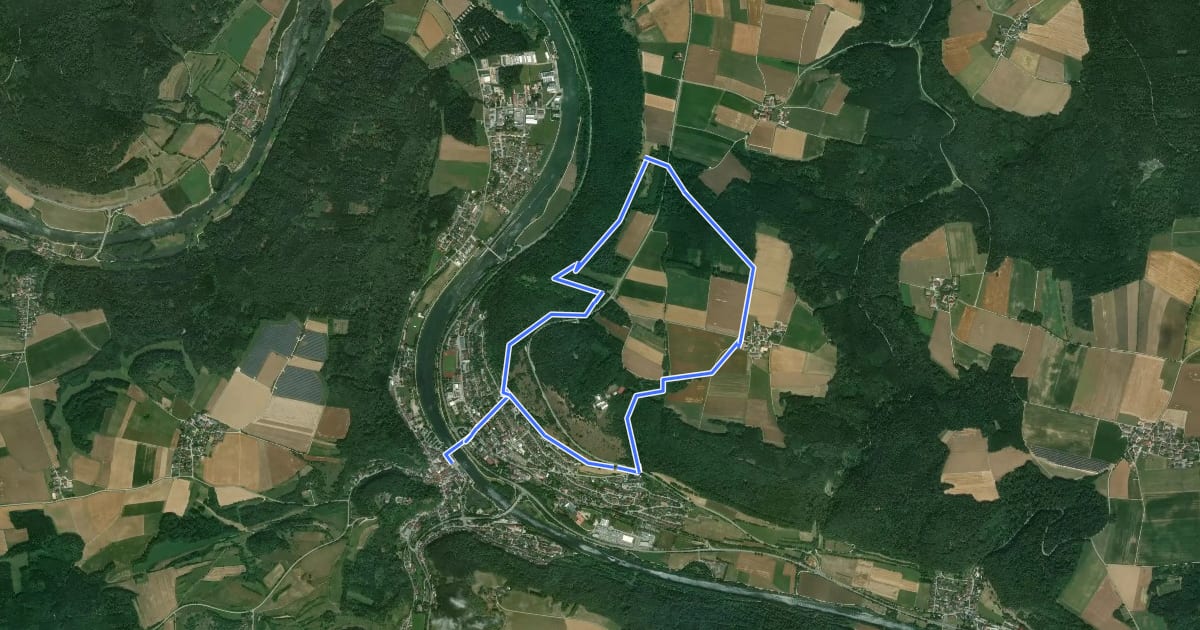 Маршрут Rundweg Riedenburg 11 на спутниковом снимке