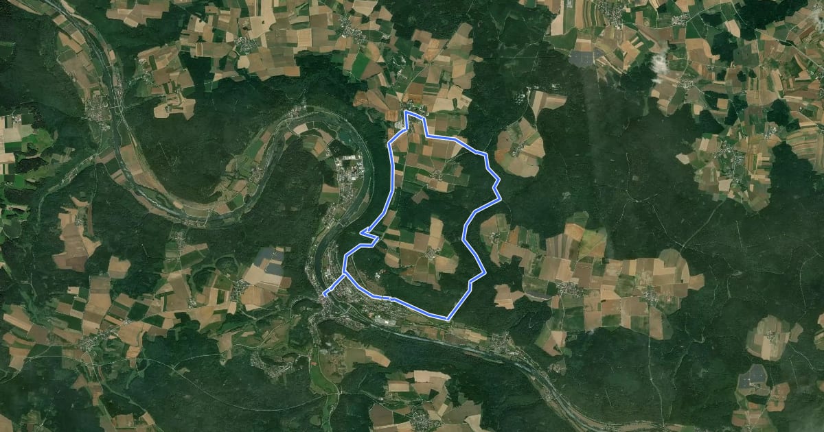 Маршрут Rundweg Riedenburg 13 на спутниковом снимке