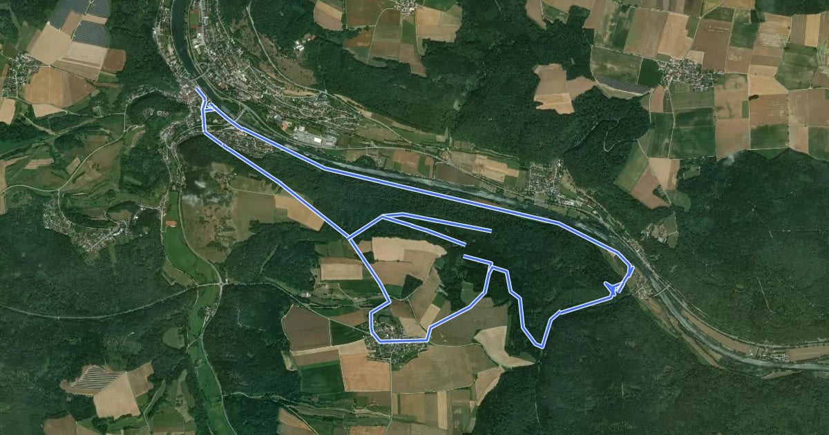 Маршрут Rundweg Riedenburg 14 на спутниковом снимке
