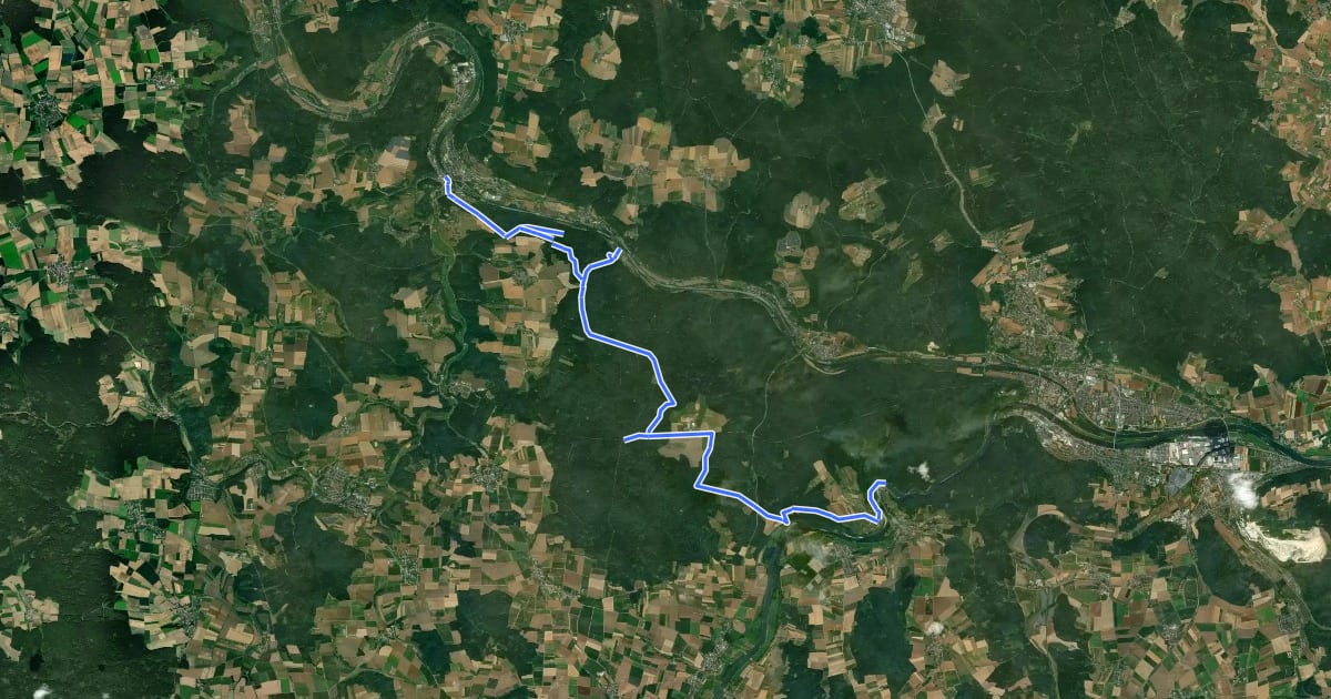 Маршрут Rundweg Riedenburg 16 на спутниковом снимке