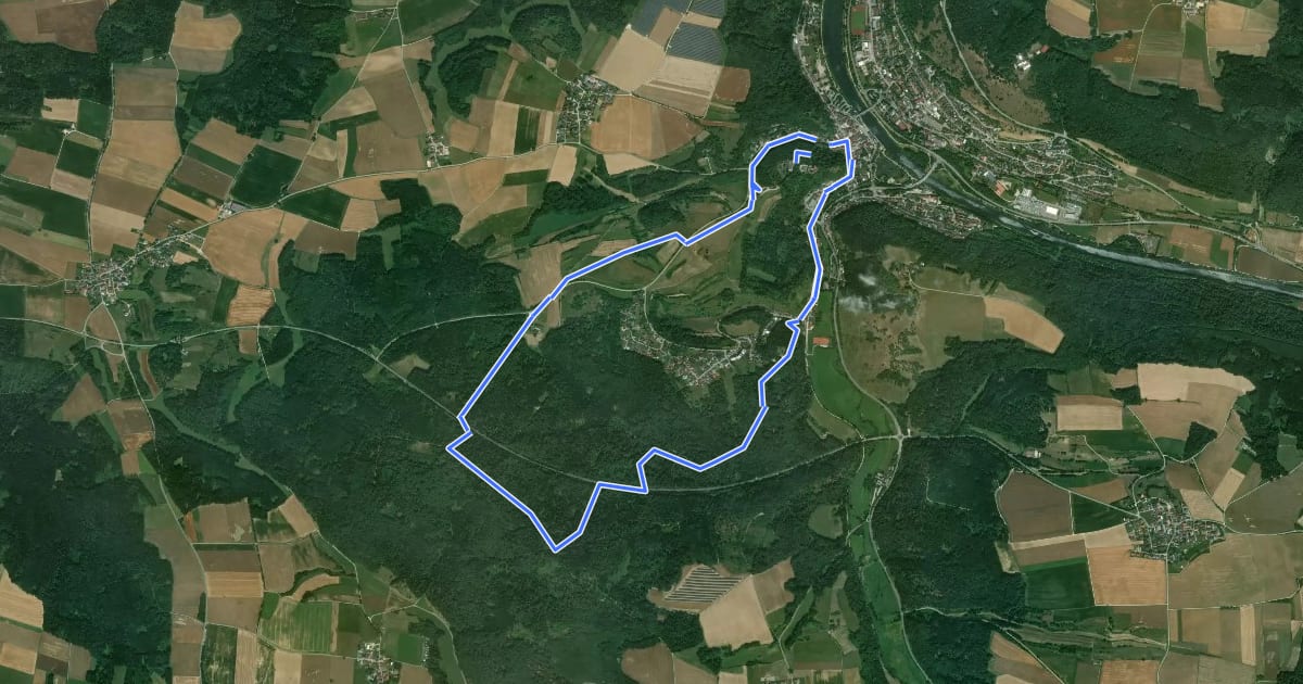 Маршрут Rundweg Riedenburg 2 на спутниковом снимке