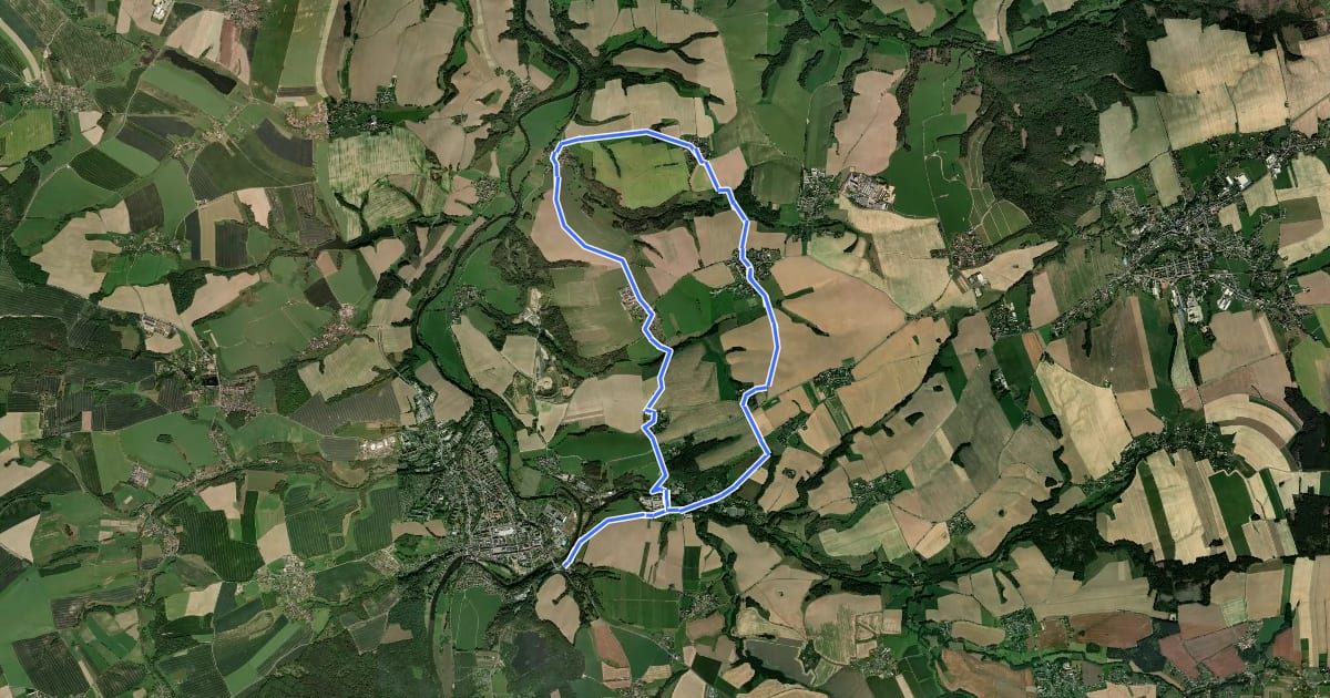 Маршрут Rundweg Rochlitz – Zettlitz – Rochlitz на спутниковом снимке