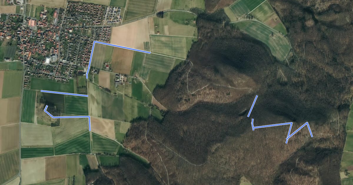 Маршрут Rundweg rot на спутниковом снимке
