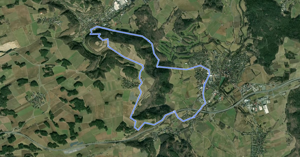Маршрут Rundweg Roter Ring Thurnau на спутниковом снимке