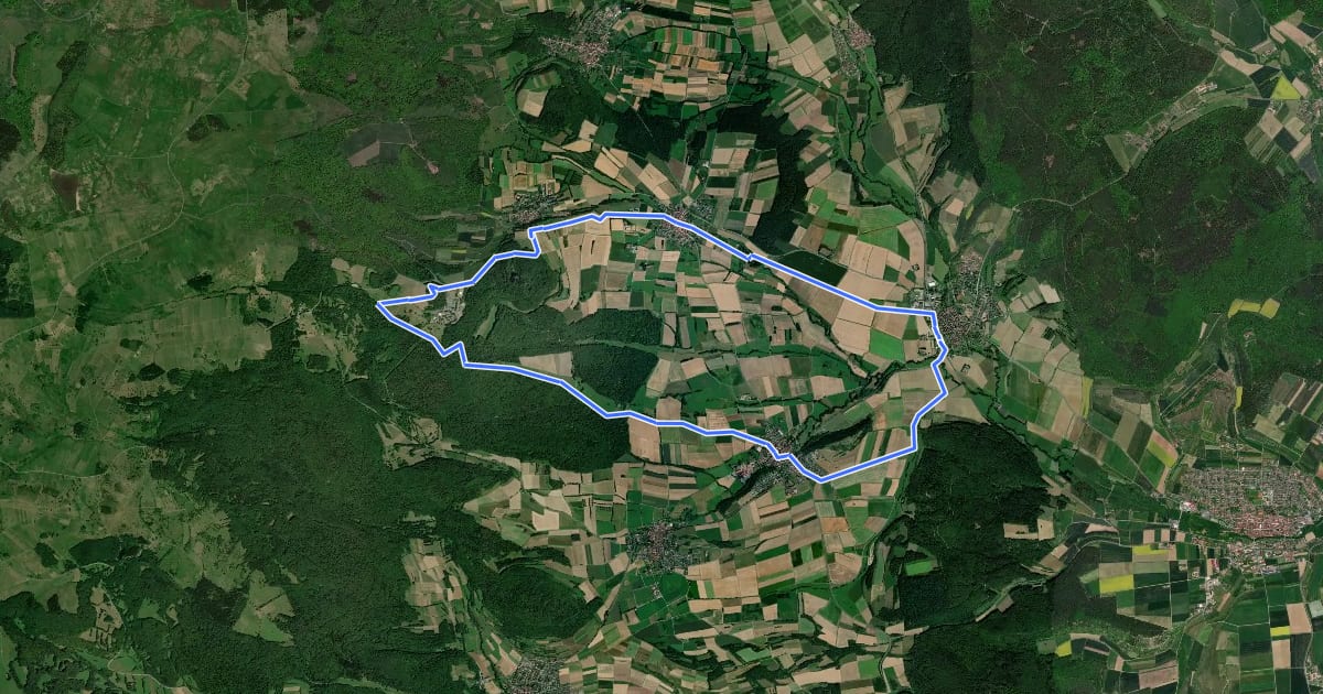 Маршрут Rundweg Rother Kuppe на спутниковом снимке
