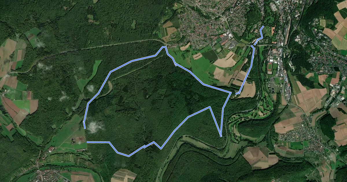 Маршрут Rundweg Ruine Aura на спутниковом снимке