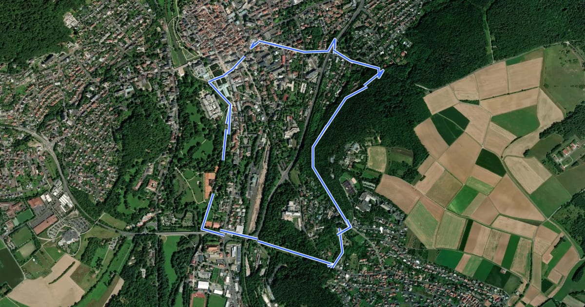 Маршрут Rundweg Ruine Botenlauben на спутниковом снимке