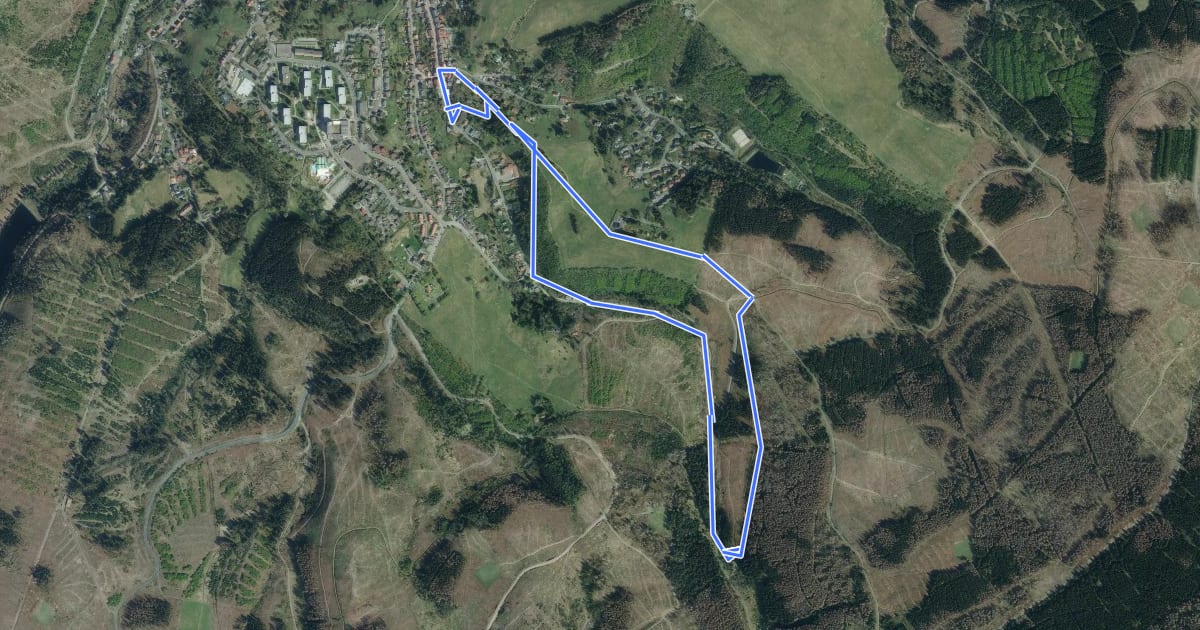 Маршрут Rundweg Schützenklippe - Route 2 на спутниковом снимке