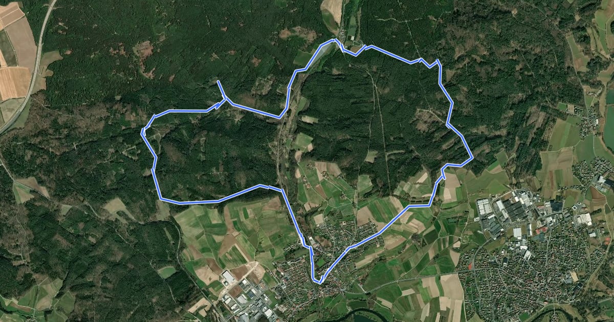 Маршрут Rundweg Schifferbrunnen-Aßlitz на спутниковом снимке