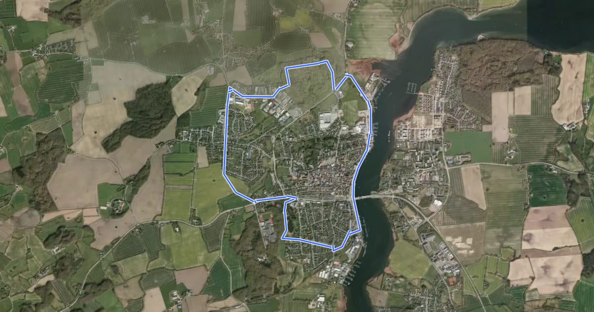 Маршрут Rundweg Schlei/Grauhöft на спутниковом снимке