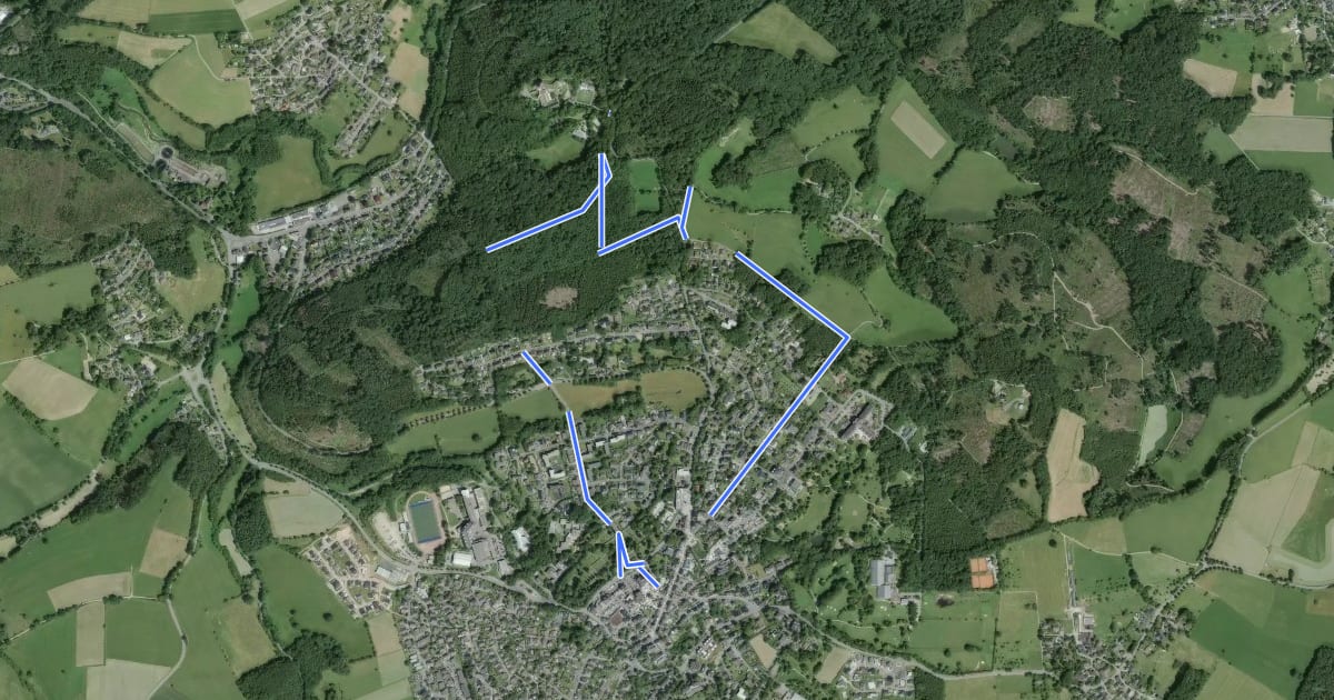 Маршрут Rundweg Schloß Homburg/Nümbrecht Kurpark на спутниковом снимке