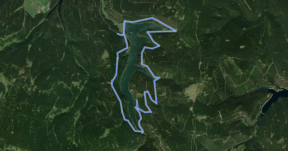 Маршрут Rundweg Schmalwassertalsperre на спутниковом снимке