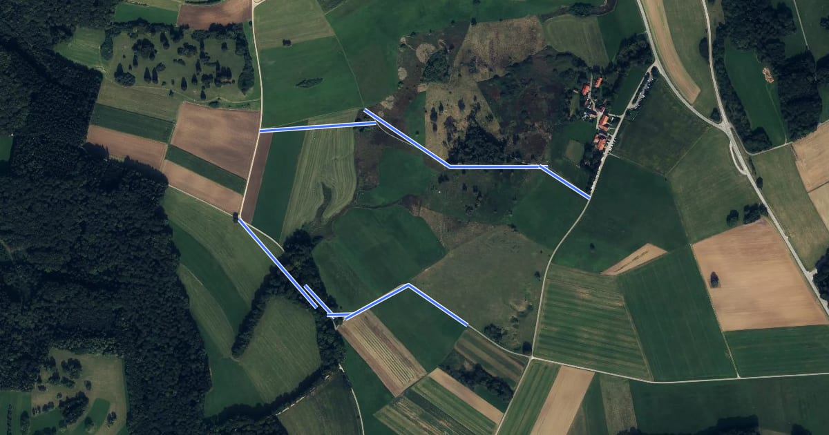 Маршрут Rundweg Schopflocher Moor на спутниковом снимке