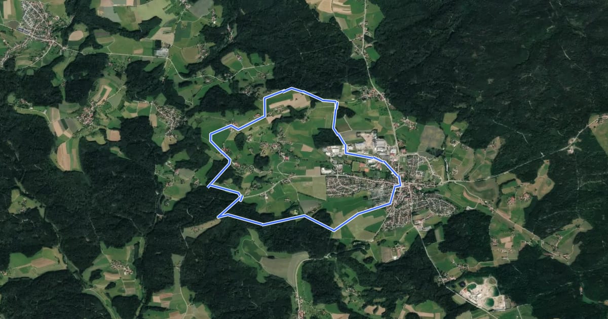 Маршрут Rundweg Schwalbe на спутниковом снимке