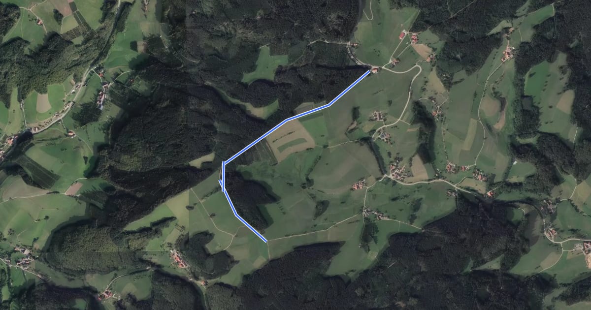 Маршрут Rundweg Schwedenkreuz на спутниковом снимке