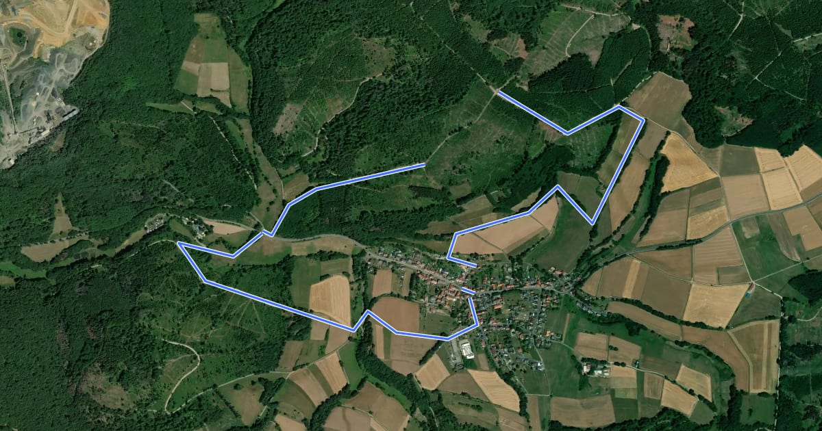 Маршрут Rundweg Schwedenkreuz на спутниковом снимке
