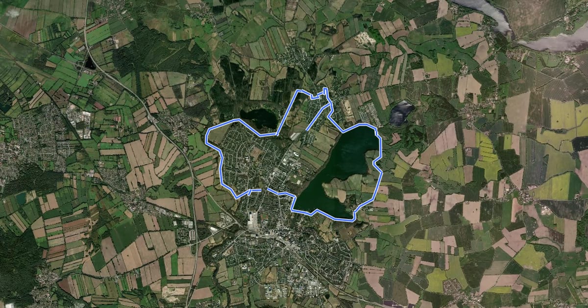 Маршрут Rundweg Segeberger Flüsse und Seen на спутниковом снимке
