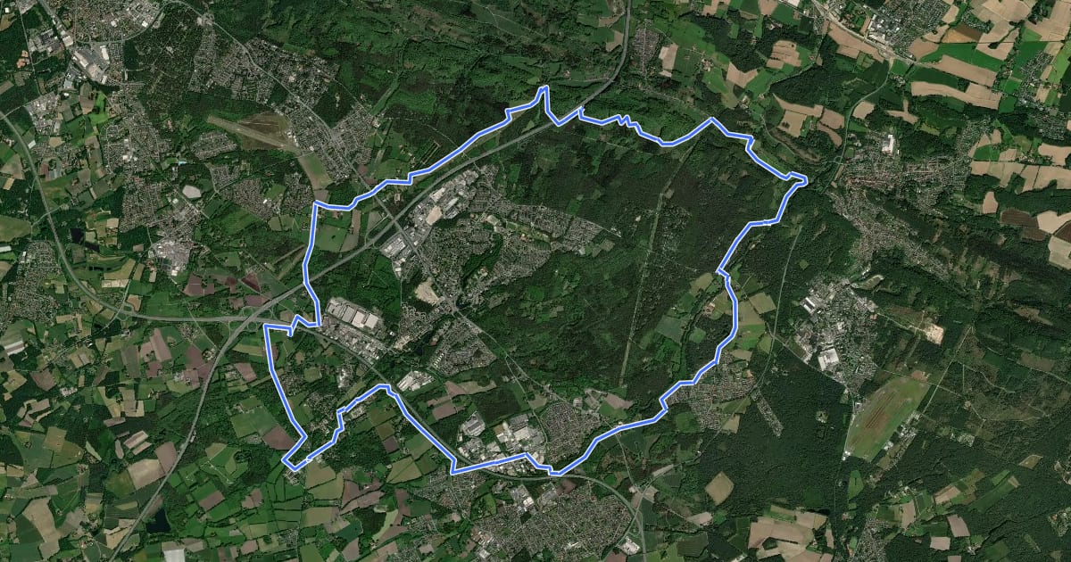 Маршрут Rundweg Sennestadt на спутниковом снимке