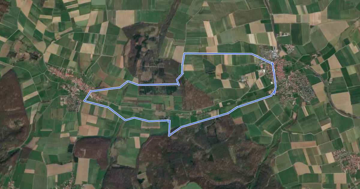 Маршрут Rundweg Seulingen 1 на спутниковом снимке