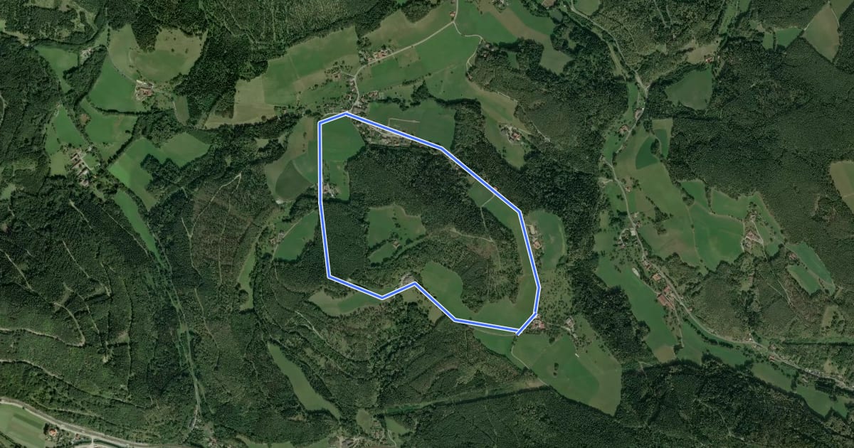 Маршрут Rundweg Silbersberg на спутниковом снимке