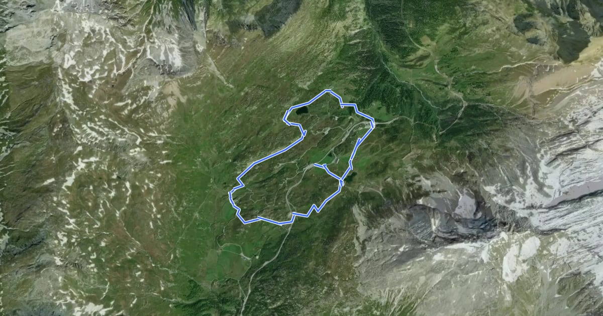Маршрут Rundweg Simplon-Bergalpe на спутниковом снимке