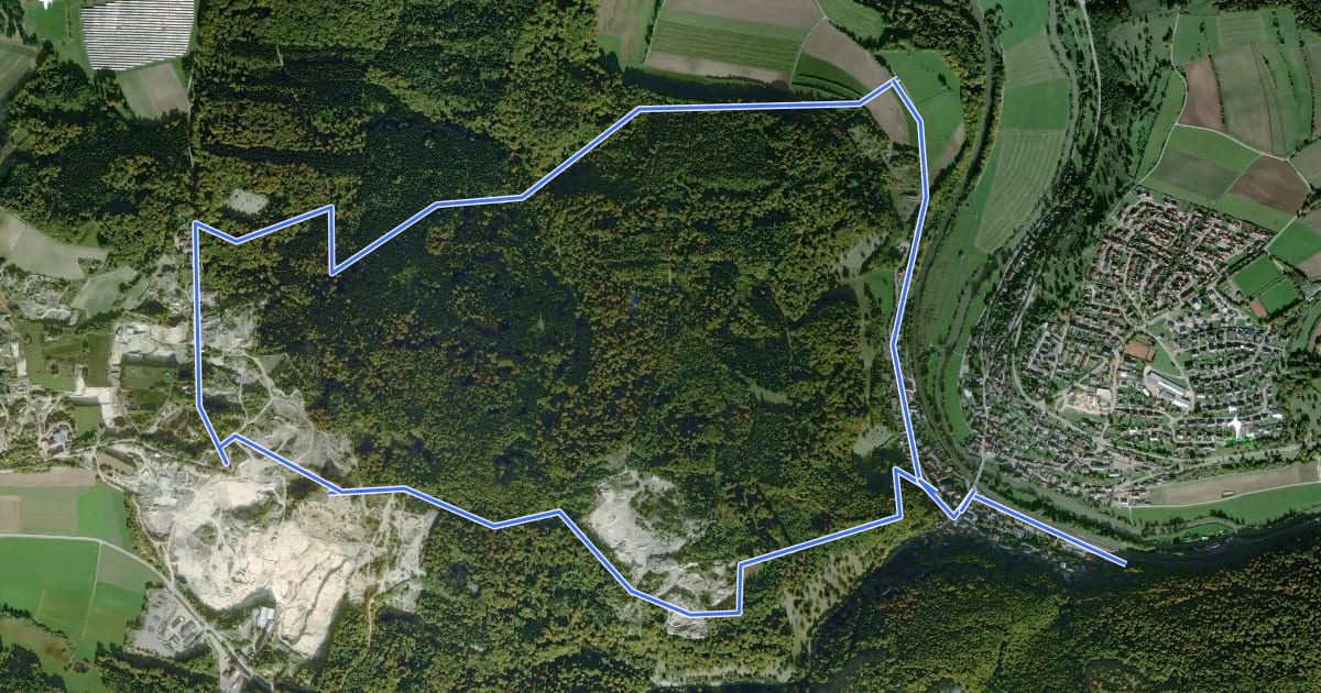 Маршрут Rundweg Solnhofen 5 на спутниковом снимке