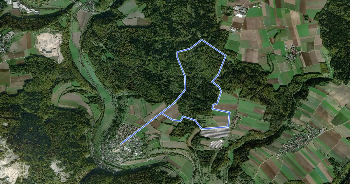 Маршрут Rundweg Solnhofen 7 на спутниковом снимке