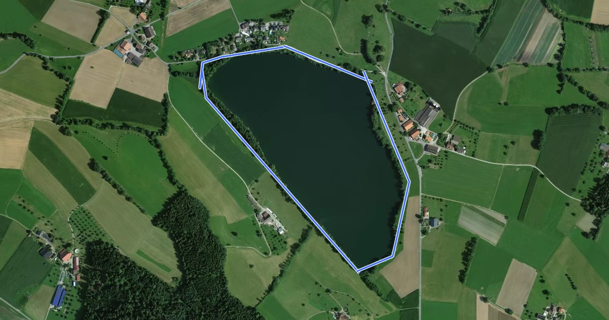 Маршрут Rundweg Soppensee на спутниковом снимке