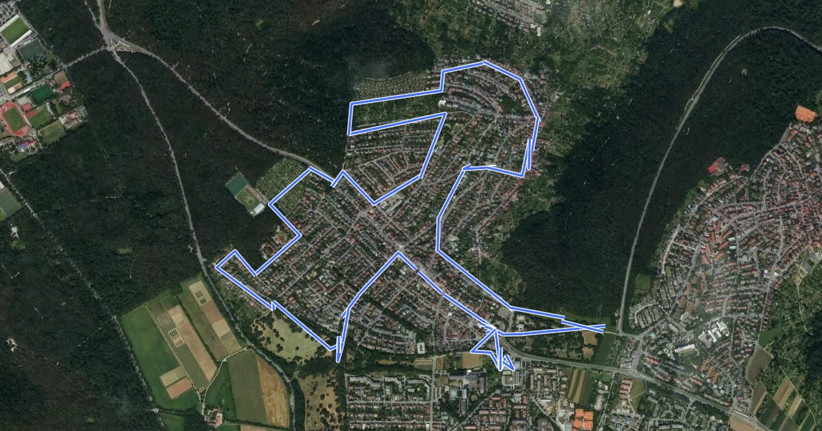 Маршрут Rundweg Stadtteil Sillenbuch на спутниковом снимке