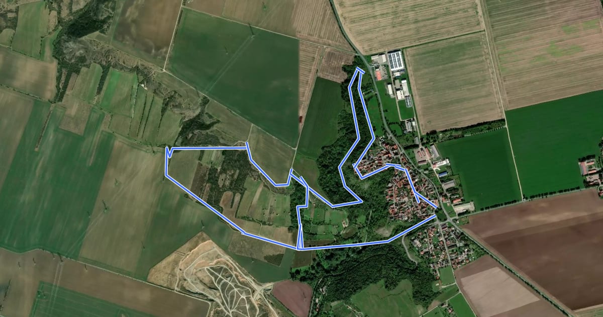 Маршрут Rundweg Steigra на спутниковом снимке