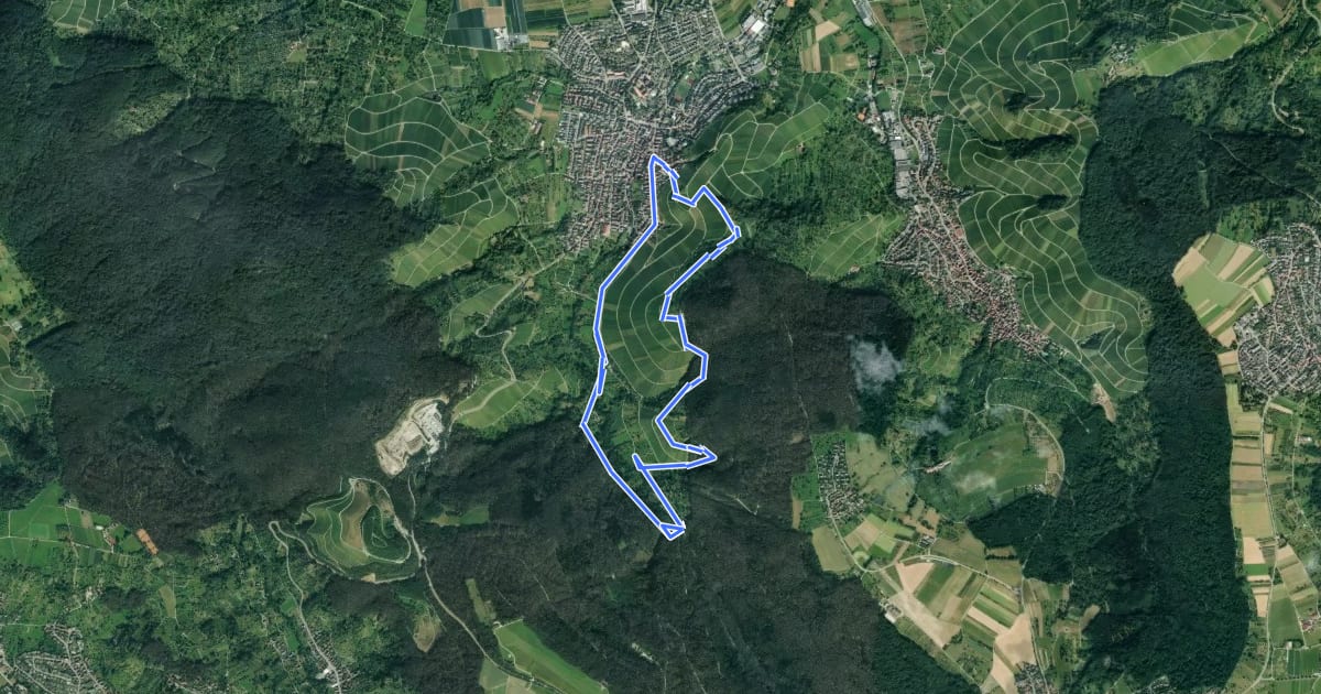 Маршрут Rundweg Stetten на спутниковом снимке