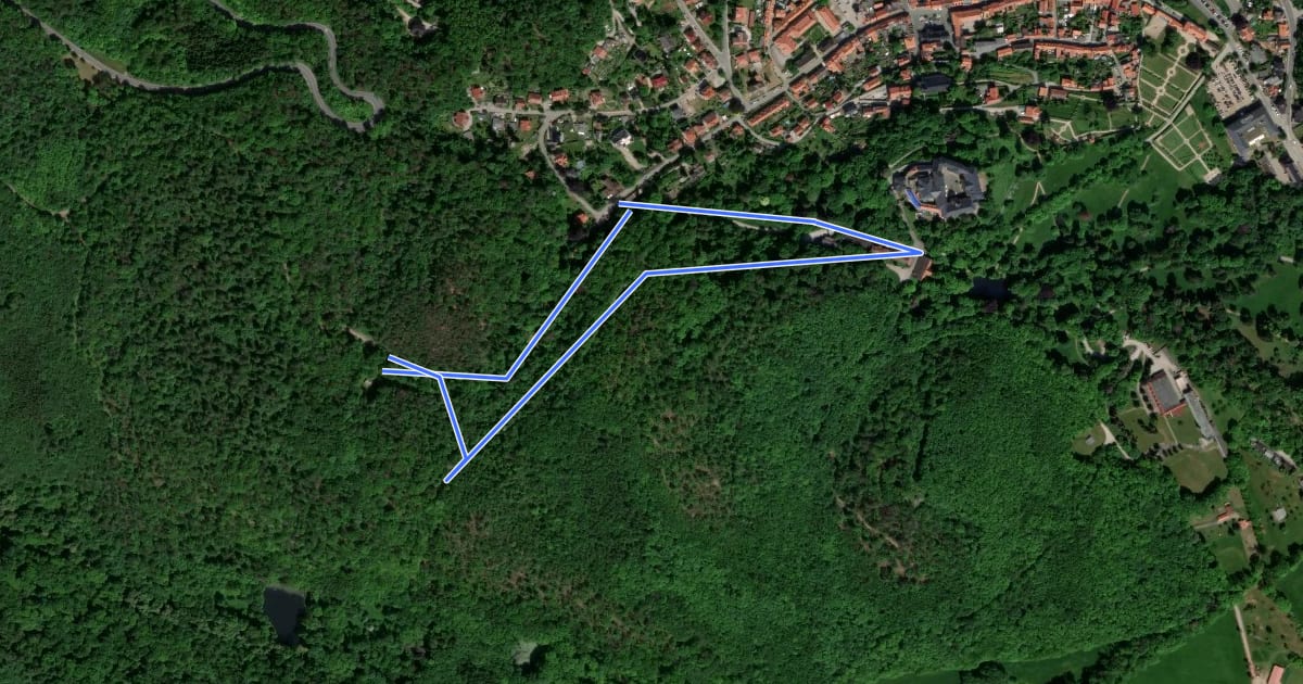Маршрут Rundweg Stiftungswald Blankenburg (Harz) на спутниковом снимке